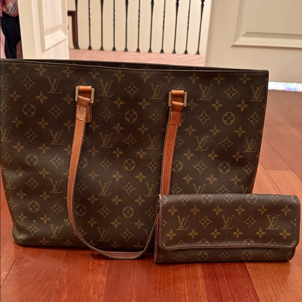 Louis Vuitton Brown Monogram Tote and Clutch